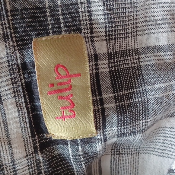 TULIP Alexandria Tunic Shirt Plaid Buttoned Front Pockets Cotton Sz S - Picture 5 of 7